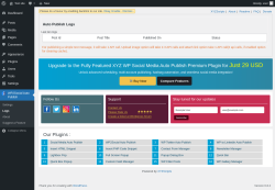 Page screenshot: WP2Social Auto Publish → Logs
