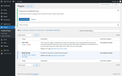Page screenshot: Plugins ‹ Test site — WordPress