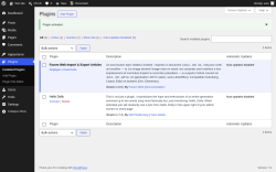 Page screenshot: Plugins &lsaquo; Test site &mdash; WordPress