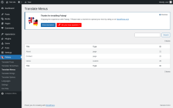 Page screenshot: Falang → Translate Menus