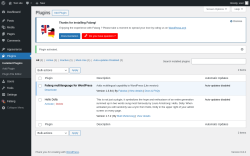 Page screenshot: Plugins ‹ Test site — WordPress