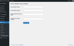Page screenshot: Settings &rarr; Fancy Widget Popup