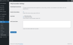Page screenshot: Settings &rarr; FAQ Accordion