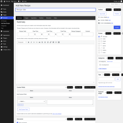 Page screenshot: Recipes &rarr; Add New Recipe
