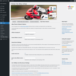 Page screenshot: Settings → Fast eBay Listings → eBay Partner Network