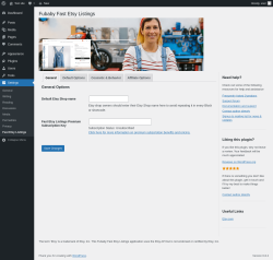 Page screenshot: Settings → Fast Etsy Listings