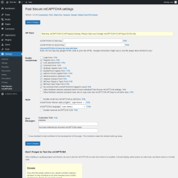 Page screenshot: Settings &rarr; Fast Secure reCAPTCHA