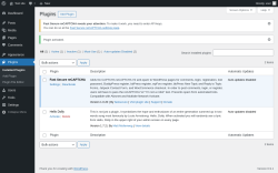 Page screenshot: Plugins &lsaquo; Test site &mdash; WordPress