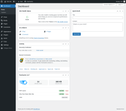 Page screenshot: Dashboard &lsaquo; Test site &mdash; WordPress