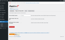 Page screenshot: Fastdee! → Opções → Página do Produto (WC)