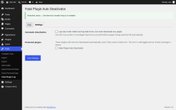 Page screenshot: Tools &rarr; Fatal Plugin Log &rarr; Settings