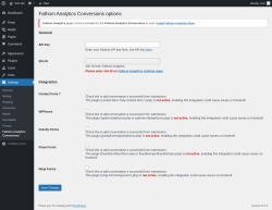 Page screenshot: Settings &rarr; Fathom Analytics Conversions