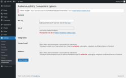 Page screenshot: Settings &rarr; Fathom Analytics Conversions
