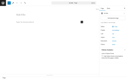 Page screenshot: Add New Page &lsaquo; Test site &mdash; WordPress