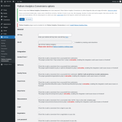 Page screenshot: Settings &rarr; Fathom Analytics Conversions