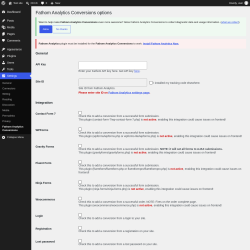 Page screenshot: Settings &rarr; Fathom Analytics Conversions
