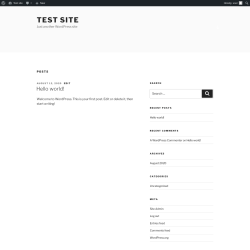 Page screenshot: Test site – Just another WordPress site