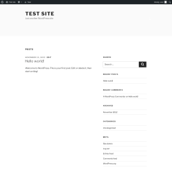 Page screenshot: Test site – Just another WordPress site