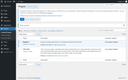 Page screenshot: Plugins ‹ Test site — WordPress