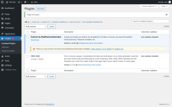 Page screenshot: Plugins &lsaquo; Test site &mdash; WordPress