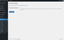 Page screenshot: Settings &rarr; Favicon