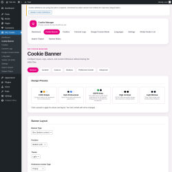 Page screenshot: FAZ Cookie &rarr; Cookie Banner