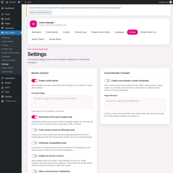 Page screenshot: FAZ Cookie &rarr; Settings