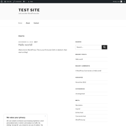 Page screenshot: Test site &ndash; Just another WordPress site