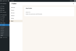 Page screenshot: Feather &rarr; About
