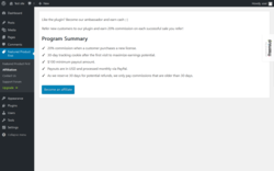 Page screenshot: Featured Product First → Affiliation