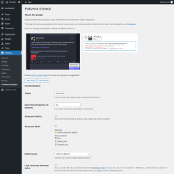Page screenshot: Settings &rarr; Fediverse Embeds