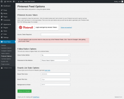 Page screenshot: Feed Them → Pinterest Options