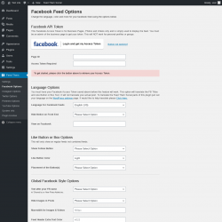 Page screenshot: Feed Them → Facebook Options