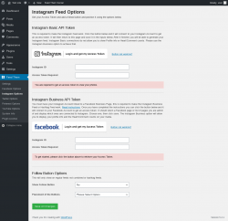 Page screenshot: Feed Them → Instagram Options