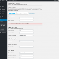 Page screenshot: Feed Them → Twitter Options