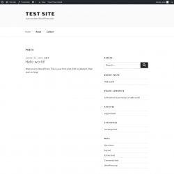 Page screenshot: Test site – Just another WordPress site