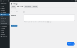 Page screenshot: FT Social → Settings → Styles & Scripts