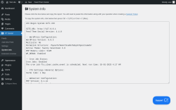 Page screenshot: FT Social → System Info