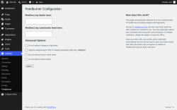 Page screenshot: Settings &rarr; Feedburner