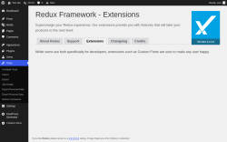 Page screenshot: Tools &rarr; Redux Framework &rarr; 
                    Extensions                