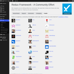 Page screenshot: Tools &rarr; Redux Framework &rarr; 
                    Credits                