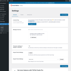 Page screenshot: TikTok Feeds &rarr; Settings