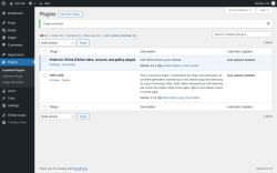 Page screenshot: Plugins &lsaquo; Test site &mdash; WordPress
