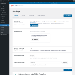Page screenshot: TikTok Feeds &rarr; Settings