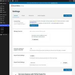 Page screenshot: TikTok Feeds &rarr; Settings