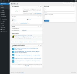 Page screenshot: Dashboard ‹ Test site — WordPress