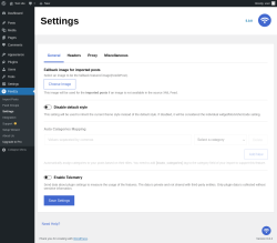 Page screenshot: Feedzy → Settings