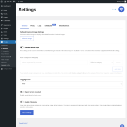 Page screenshot: Feedzy → ↳ Settings