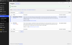 Page screenshot: Plugins &lsaquo; Test site &mdash; WordPress