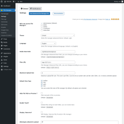 Page screenshot: File Manager → Settings